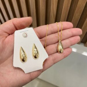 Conjunto Gota Liso - Banho Níquel